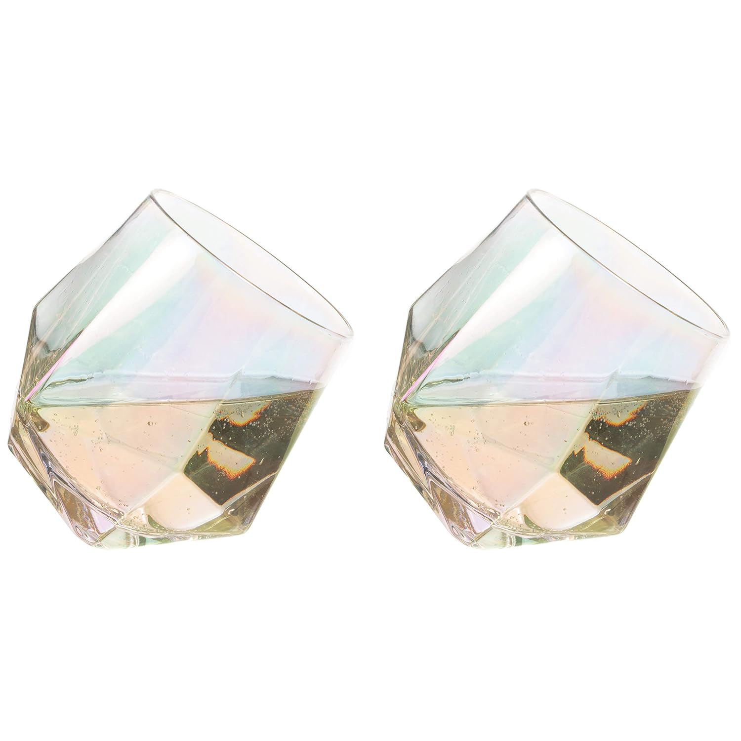 Diamond Crystal Whisky Tumbler Large Vintage Drinking Glasses Gift Set