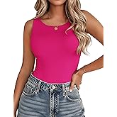 Zeagoo Womens Double Lined Crew Neck Tank Tops Cute Summer Sleeveless Workout Tops Basic Going Out Clothes 2026