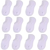 JORMATT Toddler No Show Cotton Socks for Little Girls Boys - Anti Slip Low Cut Ankle With Grips (6-12 Pairs)