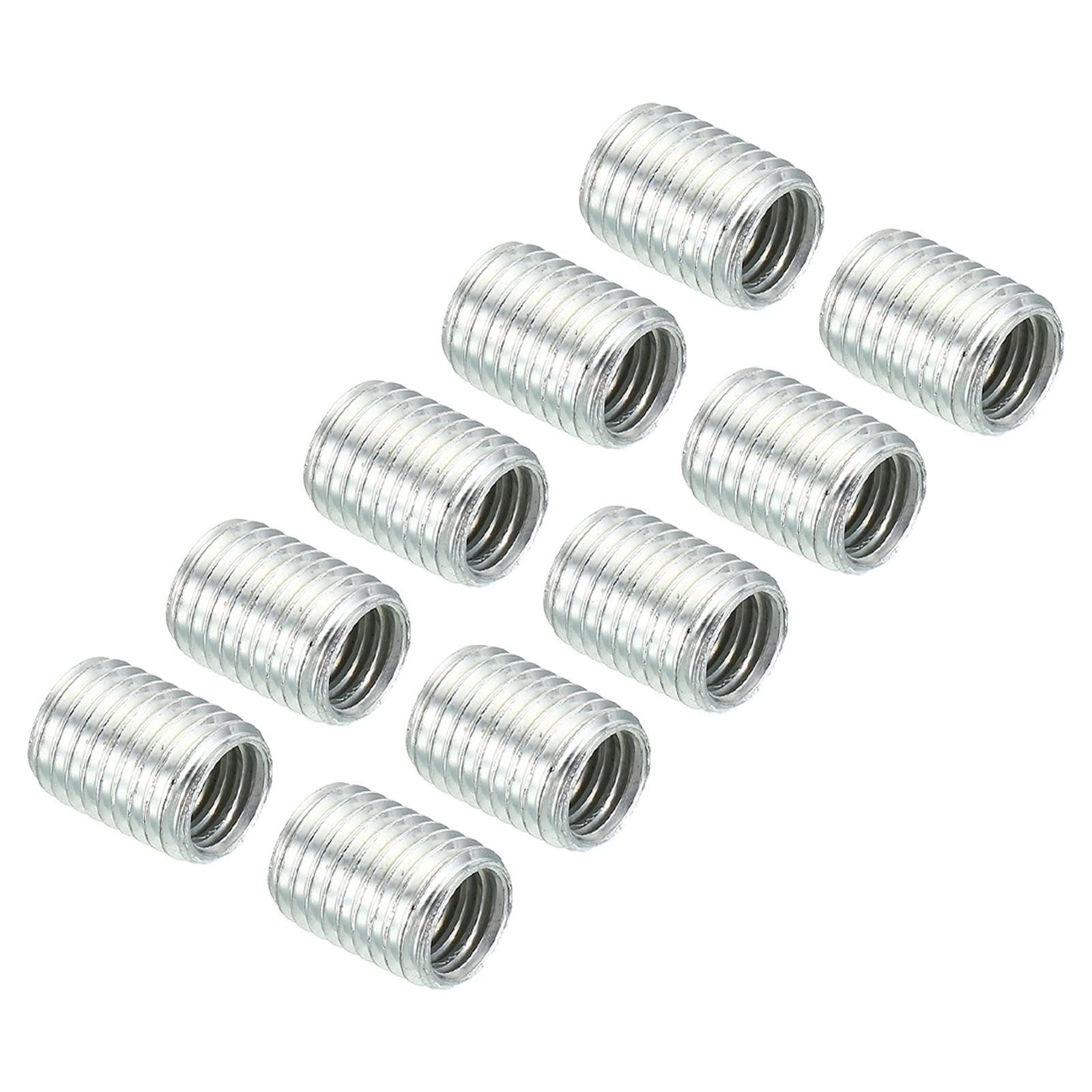 PATIKIL M8x1mm to M6x1mm Thread Adapters Sleeve Reducing Nut, 10 Pack 10mm Screw Conversion Nut Threaded Tube Coupler Connector Pipe Fitting — image 1