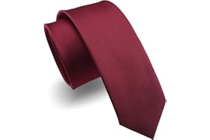 RBOCOTT 2.4" Solid Color Skinny Tie for Men Slim Necktie(6cm)