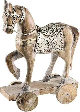 wooden horse on wheels