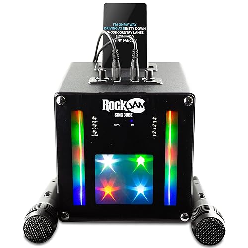RockJam Bluetooth Karaoke Machine with Two Mics, Rechargeable