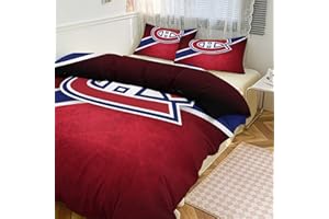 Duvet Cover Set 3 Pieces 86"x70" Montreal Double-Sided Printing with 2 Pillowcases Bedroom Decor Bed Themed Soft Bedding Set