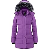 wantdo Women's Winter Coats Quilted Long Puffer Jacket Waterproof Hooded Coat