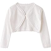 Miccina Girls Cardigan Sweater Toddler Bolero Shrug Baby Kids Long Sleeve Dress Up Button Closure Cropped Jacket Tops