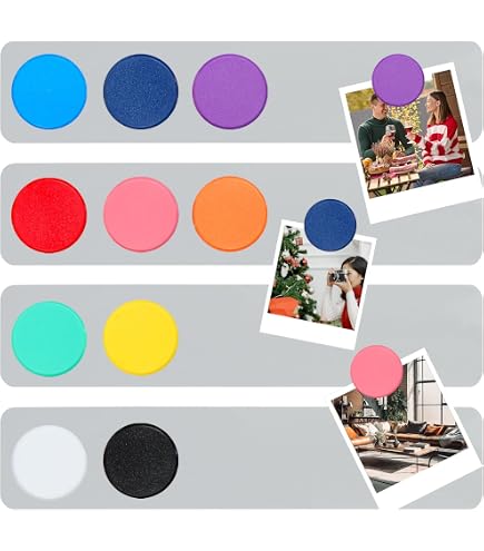 Tableau Magnétique Mural DUJEQM – 6 Bandes Acier + 10 Aimants Colorés – Autocollant Pour Frigo, Bureau, École – Organisation