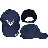 Trade Winds US AIR Force Licensed Navy Blue Adjustable HAT Cap Seal Military Wings USAF Logo