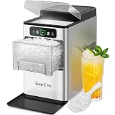SenCre Nugget Ice Maker 40lbs/Day Countertop Ice Makers Chewable Pellet Ice | Ice Machine Ready in 5-Mins One-Click &amp; Self-Cleaning Crushed Sonic Ice with Scoop&amp;Basket for Home/Kitchen/Office Stainless