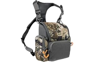 Binocular Harness Breathable Adjustable Hunting Chest Pack with Multi-Pocket Waterproof Hunting Pack for Men and Women, Camou