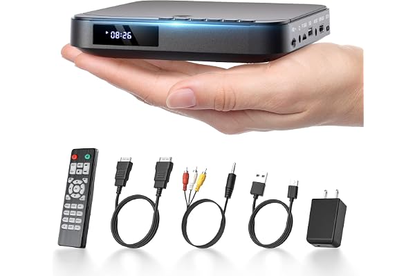 Mini DVD Player HDMI, DESOBRY 1080P HD Small Compact DVD Player for Smart TV with All Region Free, DVD CD Player with AV Outp