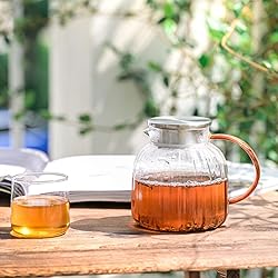 Wlasss Glass Pitcher,46.7 oz/1380 ml Glass Tea