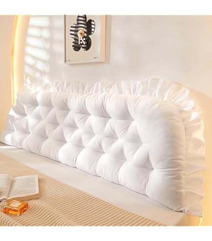 Johnear Large Headboard Pillow Cotton Linen Daybed Cushion Backrest Bolster Pillow Support Positioning Bed Sofa Rest Reading Pillow Gray 76 X 3 X 20