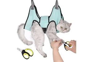 JDMYCYCQXF Cat Grooming Hammock Harness, Cat Holder for Grooming with Cat Nail Clippers/Trimmer,Nail File (Size:XS)