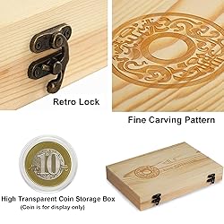 Wooden Coin Capsules Holder, Coin Storage Box Coin