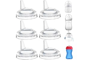 CAMTOVGCA Sippy Spout Nipples Compatible with Philips Avent Natural Bottles, My Grippy Spout and Natural Trainer Sippy Cup, Soft Clear Food Grade Silicone Replacement Spouts, Leak-Proof, BPA Free, 6 Count