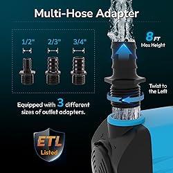 Hexago 400GPH Submersible Pump, Ultra Quiet Water