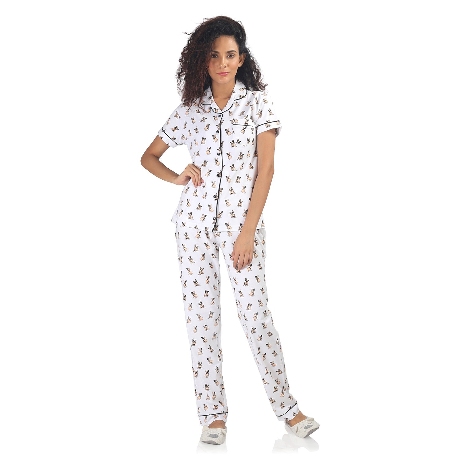 nite flite women's french bulldog pyjama set