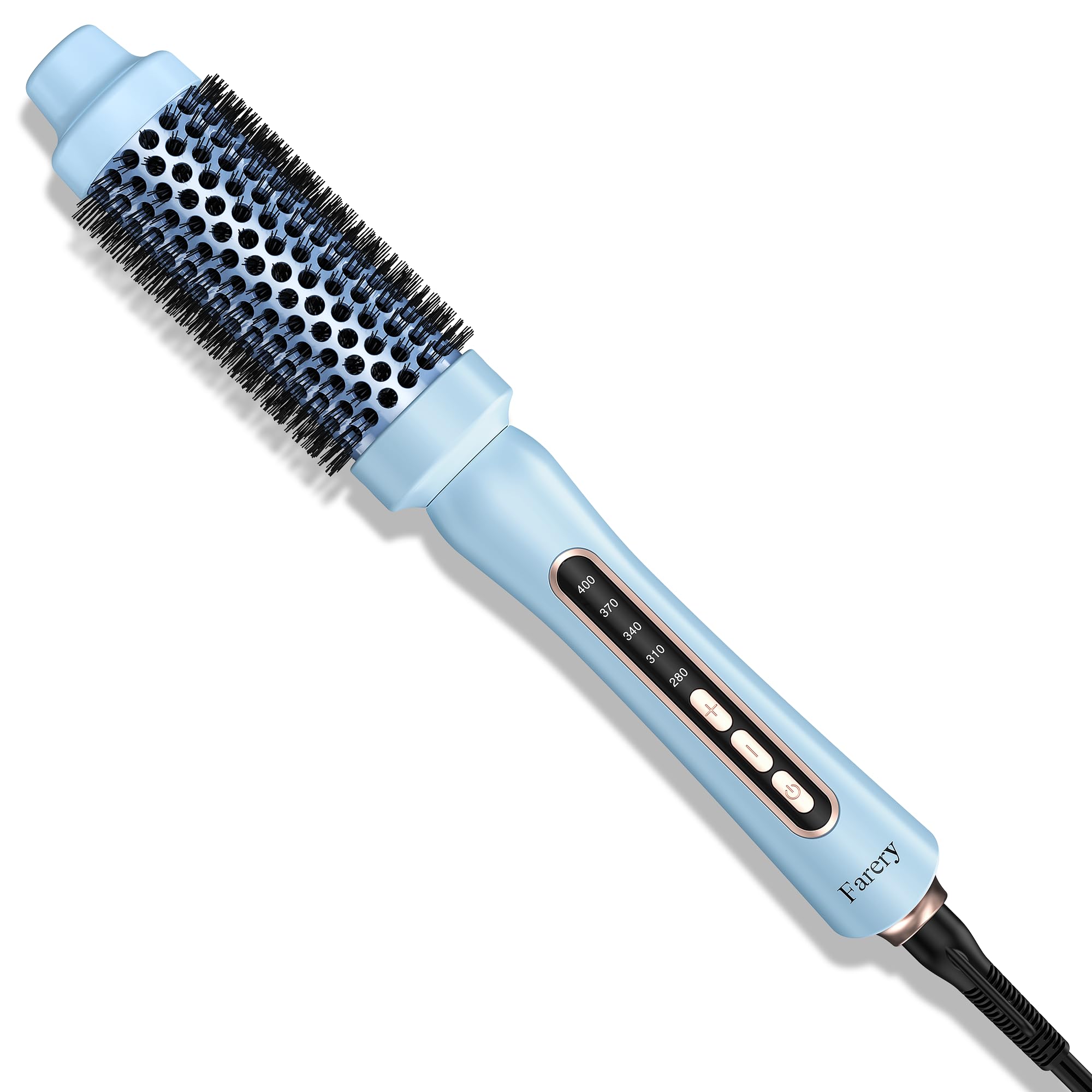 Photo 1 of Farery Thermal Brush - Non-Blowing Design, Adjustable Temp & 1.5 Inch Barrel for Faster Smoother Styling Dual Voltage Travel Ready, Anti-Tangle Bristles, Blue