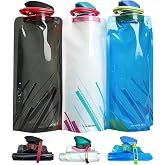 Jinora 3 Pack Collapsible Water Bottles for Travel &ndash; 20oz Foldable Water Bottle with Carabiner,Leakproof BPA-Free Water Jup, Portable Reusable Water Bottle for Hiking,Sports,Camping,Biking