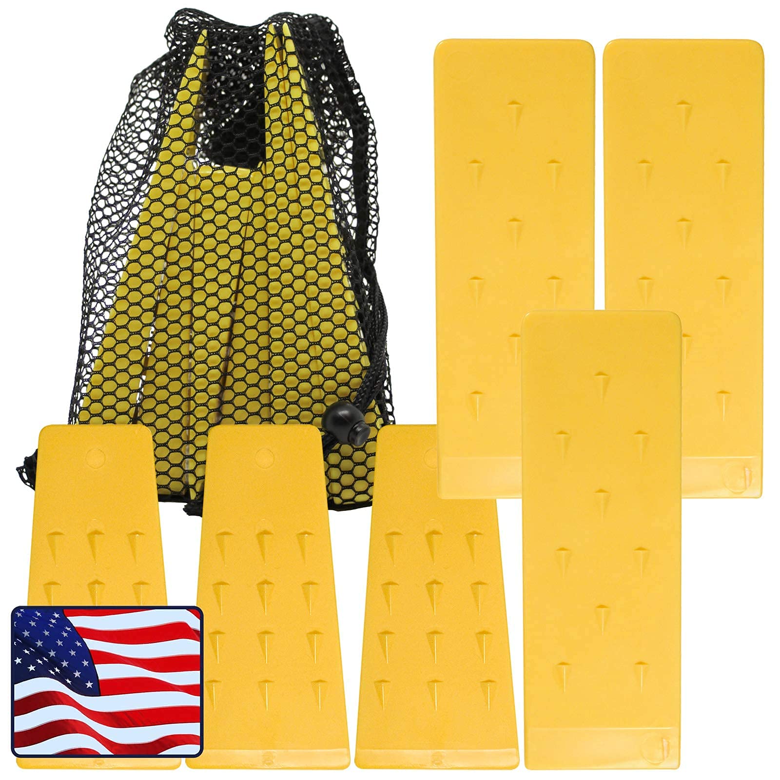 Made in USA ! Spiked Tree Wedges for Tree Cutting Falling, Bucking, Felling Wedges Chainsaw Loggers Supplies, 3-5.5" and 3-8" Wedges Plus Free Storage Bag Made in USA!