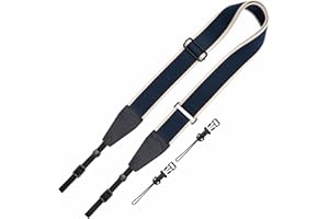 Padwa Lifestyle Adjustable Camera Strap - 2" Wide Top Layer Cowhide Head Camera Straps for Photographers, Vintage Adjustable 