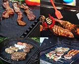GOFRIEND BBQ Grill Mat Set of 5 with Tongs and Brush, 40x33 cm, PTFE view 6