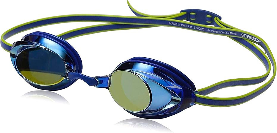 speedo jr vanquisher 2.0 mirrored swim goggles