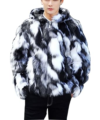 Amazon Lisa Pulster ファーコート メンズ フェイク 毛皮コート