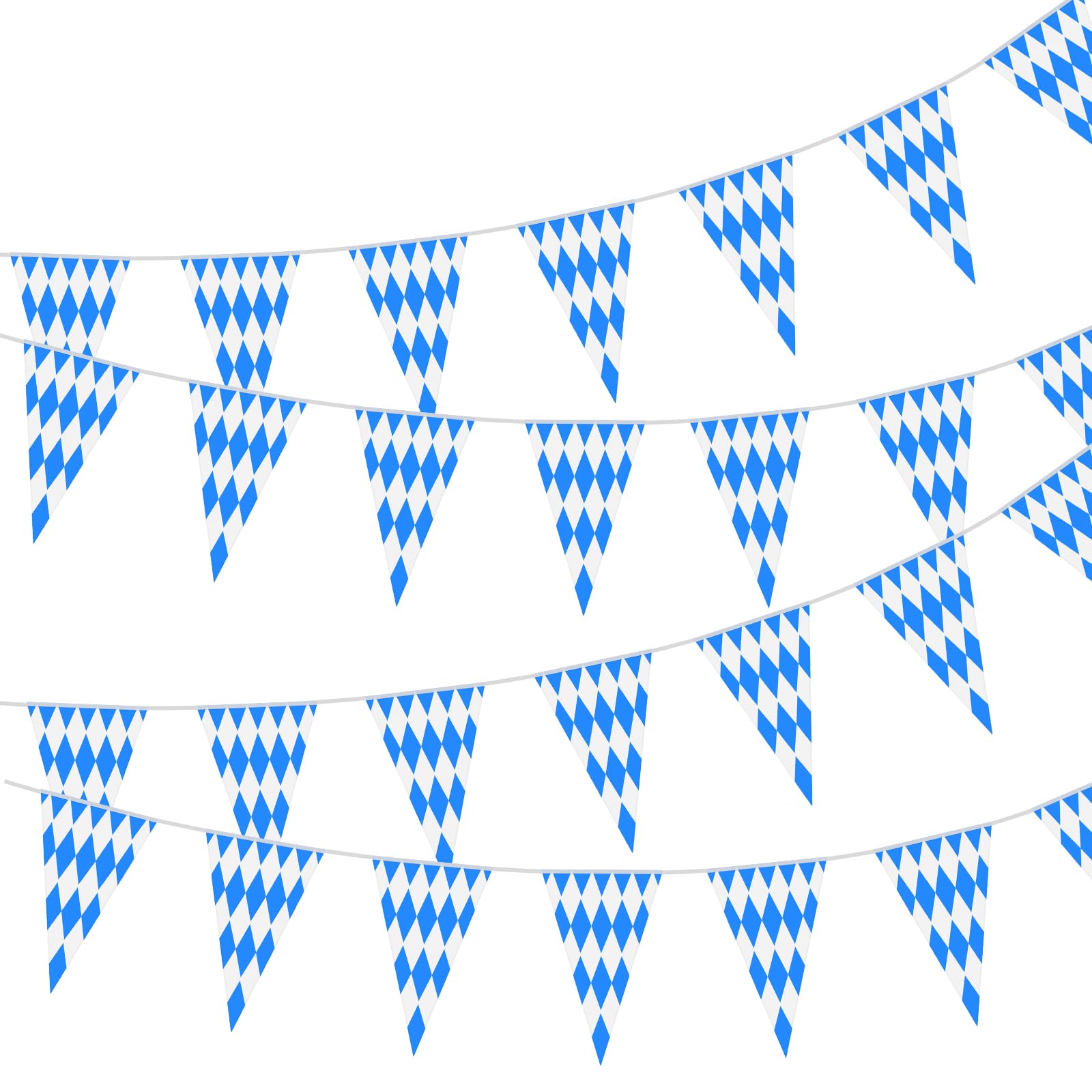 NEBURORA 40m Oktoberfest Flag Banner 4 Pack Bavarian Pennant Check Banner with 80 Pcs Flags for German Oktoberfest Party Decoration Supplies