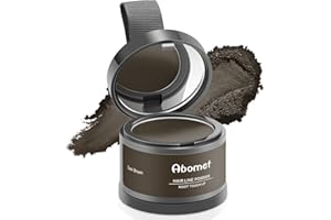 Abomet Root Touch Up Instantly Gray Hair Coverage Hairline Powder, Dark Brown, for Women Men, Hair Fibers For Thinning Hair