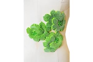 PLune 3D Three-Dimensional Decorative Patch Trim Accessories for Clothes Dress Hat Shoes DIY 3 Pieces/Bag 4X2.3inches (LightGreen)