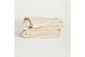 UnHide Lil’ Marsh - Faux Fur Blanket - Durable, Lightweight, Extra Soft Blanket - Machine Washable - Add a Layer of Softness to Any Bed, Couch, or Reading Chair - Beige Bear, Small (50” x 60”)