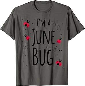 I'm a June Bug Cute Lady Bug Lover Insect Mom June Birthday T-Shirt