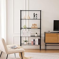DUMOS 5 Tier Metal Wire Rack Shelf Heavy Duty