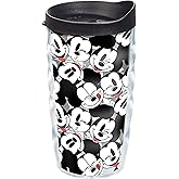 Tervis Disney - Mickey Expressions Made in USA Double Walled Insulated Tumbler Travel Cup Keeps Drinks Cold & Hot, 10oz Wavy, Classic