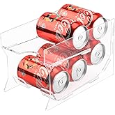 Soda Can Organizer for Mini Fridge, 9'' Acrylic Rolling Can Organizer Dispenser, Auto Beverage Can Holder Rack, Can Storage Organizer, Can Drink Holder for Canned Food Beer 12oz Standard Cans