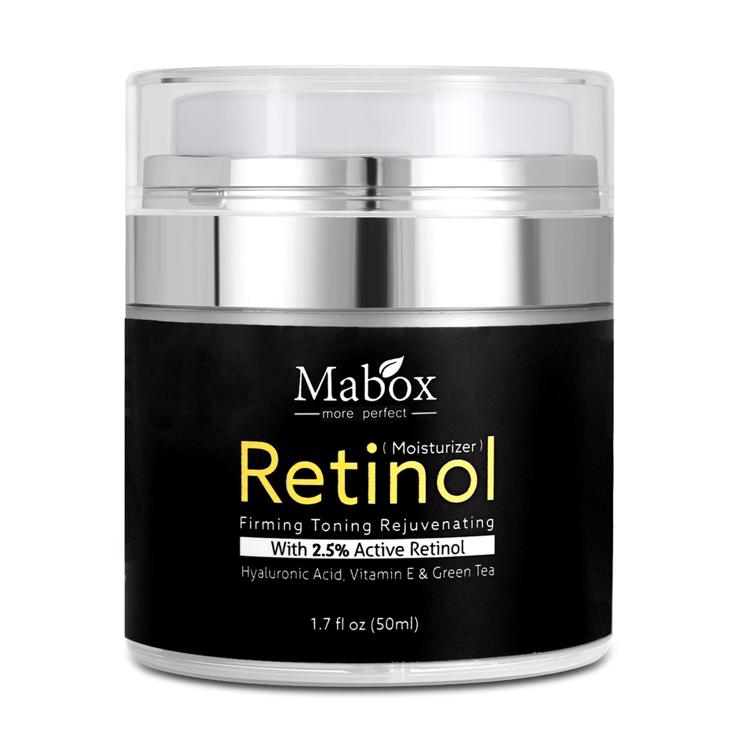 Mabox Retinol Moisturizer Cream 1.7 Oz With Retinol, Hyaluronic Acid