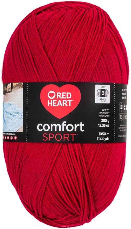 Amazon Com Red Heart Comfort Sport Yarn Cardinal Red