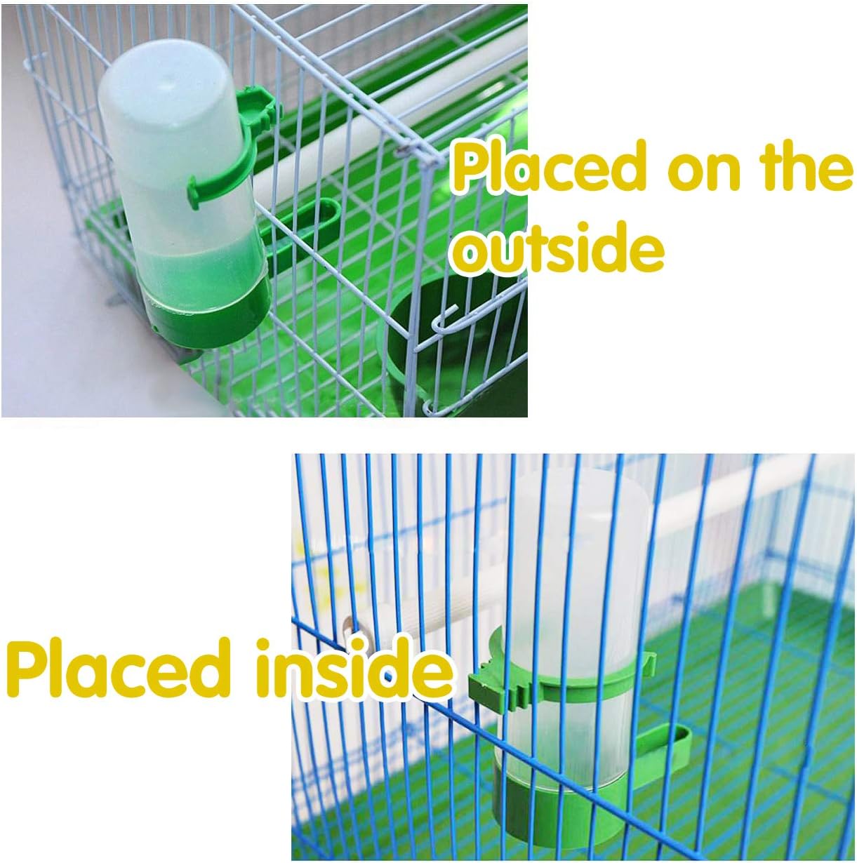 QX-Pet Supplies 2Pcs Automatic Bird Feeder Bird Waterer & Feeder Parakeet Hanging Food Dispenser Bird Cage Accessories for Parrots Budgie Cockatiel - Image 3