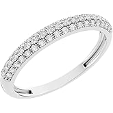 Dazzlingrock Collection Round Natural Diamonds Stackable Wedding Band for Women in 18K Real Solid Gold