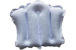 Widealiff Inflatable Bath Pillow with Suction Cups Waterproof Cushion Shell Shape Bath Pillow Ensuring Comfort While Shell Sh