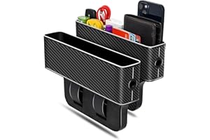 jiaji Car Seat Gap Filler Organizer, 2 Pack Car Seat Organizer, Car Seat Gap Filler Organizer Storage Box Back Seat Console, Seat Organizer Front Seat Car Organizers and Storage (CB-1)
