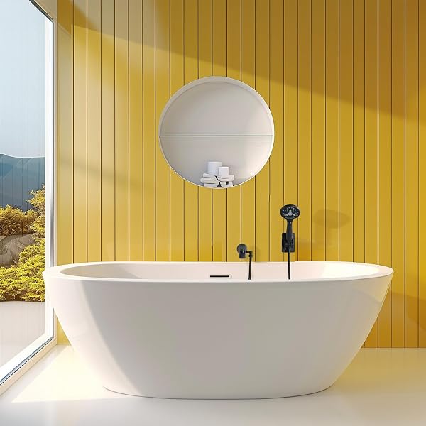 PROOX ALL METAL TUB SPOUT WITH DIVERTER MATTE BLACK, 6 SETTINGS HAND HELD SHOWER WITH ON/OFF PAUSE SWITCH, BATHTUB FAUCET WITH SPRAYER