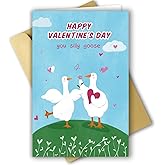 RPJIEKINXU Funny Silly Goose Valentine's Day Card for Him Her, Humorous Valentines Day Card&Gift for Boyfriend Girlfriend Husband Wife Partner, Hilarious Valentines Day Gift for Women Men