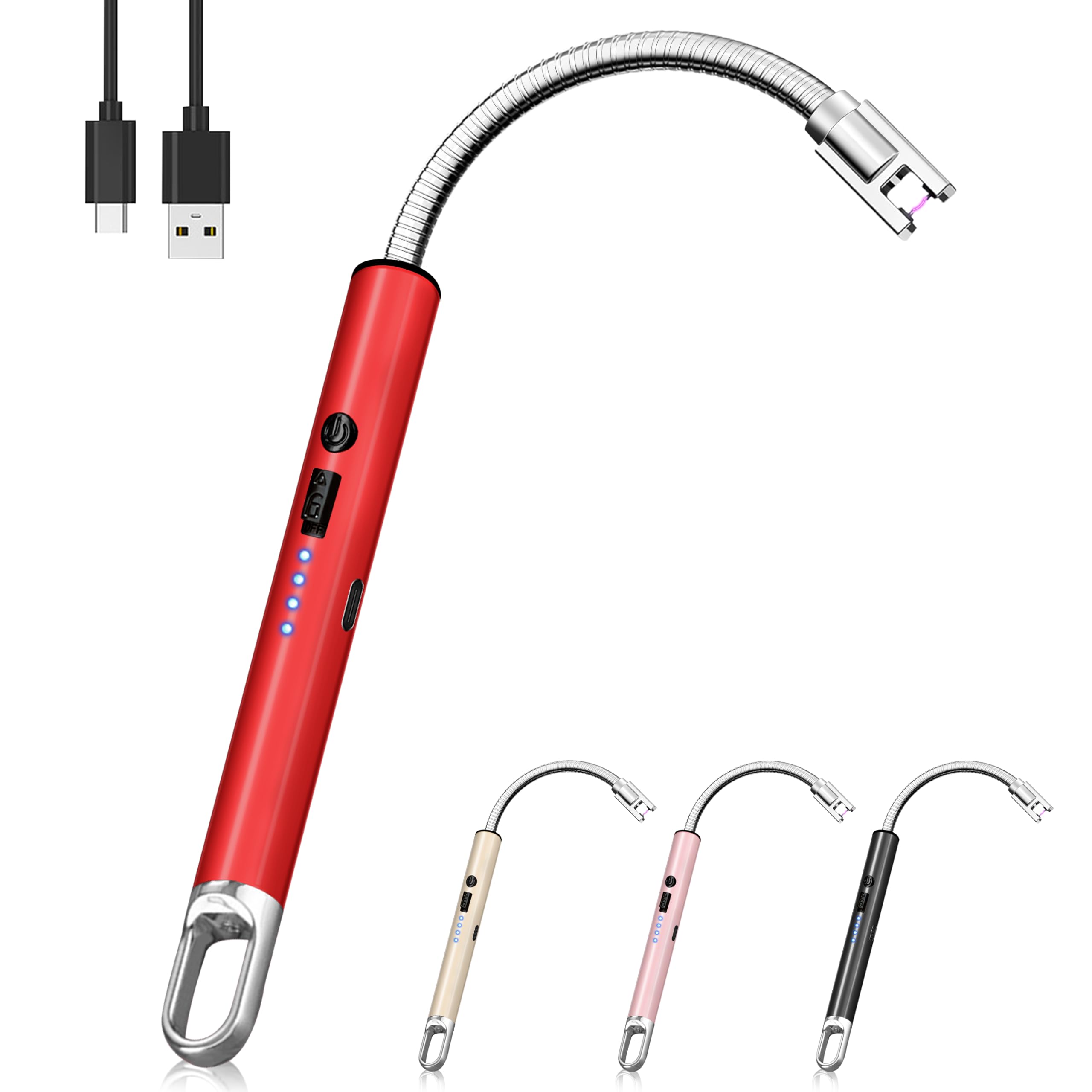 Photo 1 of Electric Lighter, Candle Lighter Flameless Windproof with 360° Flexible Neck & LED Power Display, Type C Arc Rechargeable Lighters for BBQ, Camping, Cooking, Gift for Christmas, Thanksgiving, Birthday
