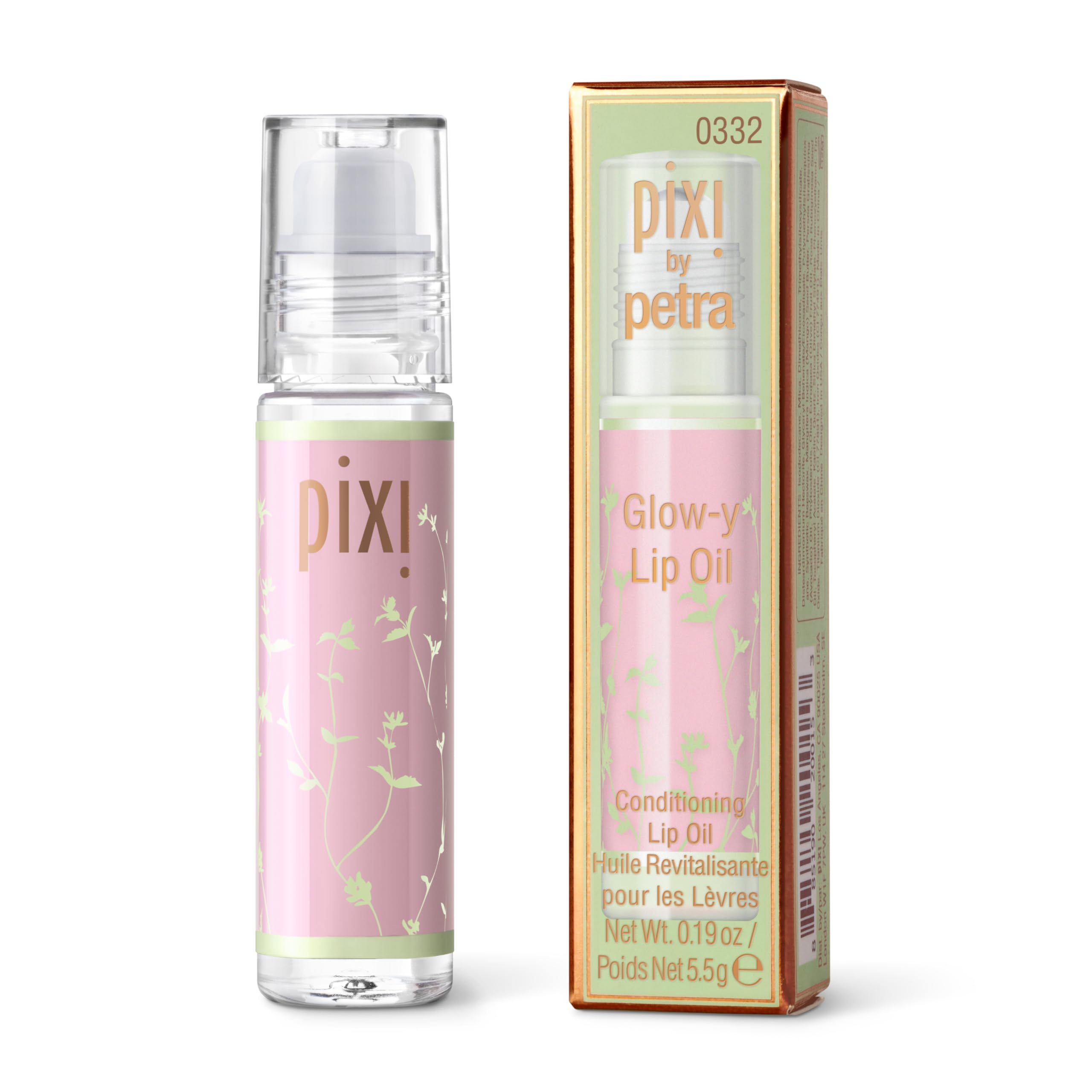 Pixi Glow-y Lip Oil | Lightweight Lip Oil with Nourishing Botanicals | Silky Texture & Dewy Finish | Smooths & Hydrates with Natural Shine | Mint-y | 0.19 oz/ 5.5g