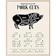 TnT Prints TMO2 Pig Butcher Chart - Culinary Poster for Classroom, Pork Cuts Chart - Unframed Set of 1 (11x14')