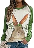 YMING Womens Easter Day Crewneck Shirts Oversized