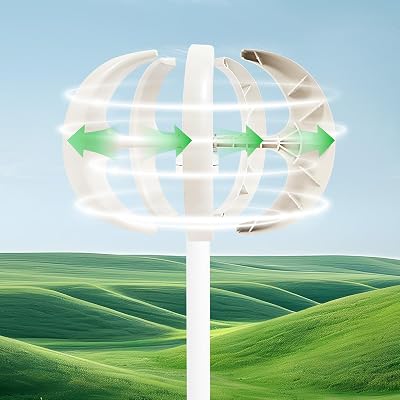 HinLIaDa Wind Turbine Generators Kit, 12V 600W Lantern Wind Turbine Generator, 5-Blade Vertical Axis Wind Turbine Generator with Controller, Suit for Home, Camping & Boat Use